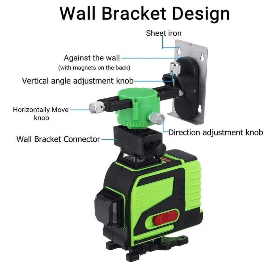 4D Laser Level KraftWorld Germany+2 μπαταρίες+τηλεχειριστήριο+τρίποδο με βάση 